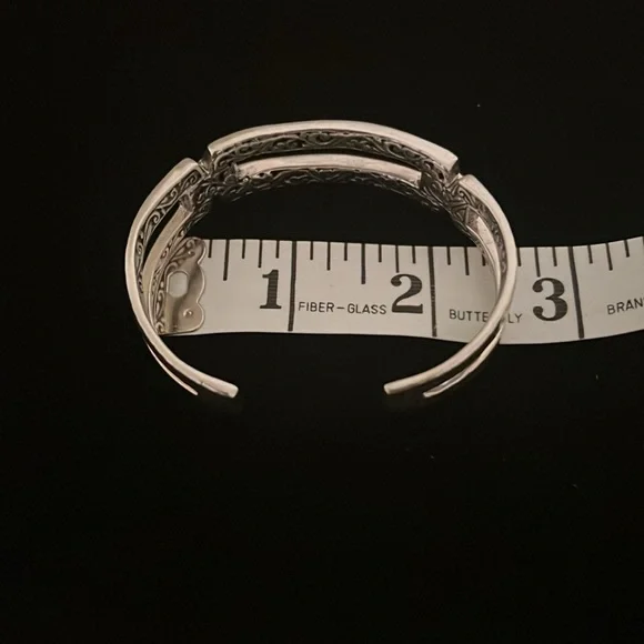Luxury Artisan of Bali Oval Cuff. Crafted of solid sterling silver.